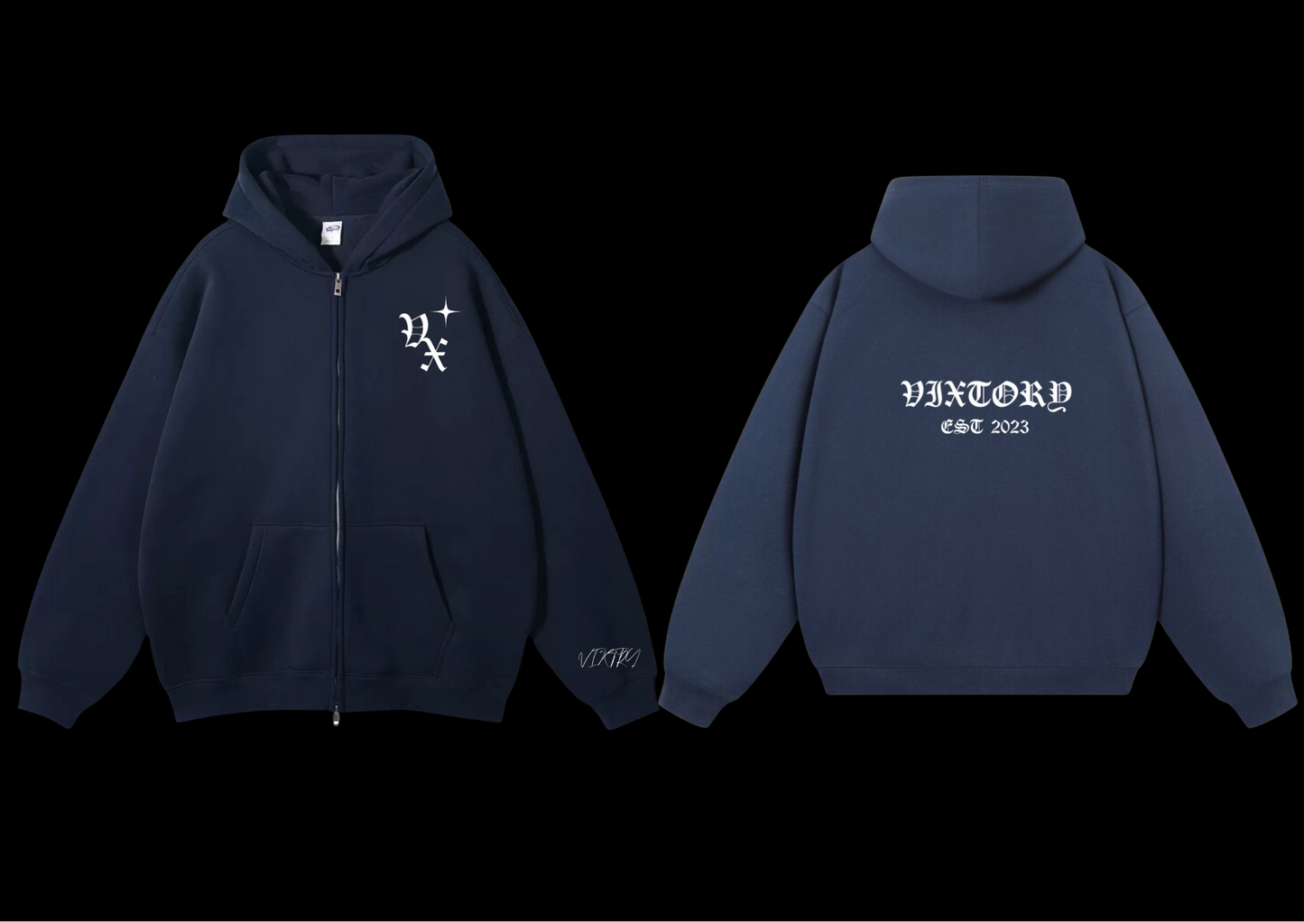 MIDNIGHT NAVY ZIP UP JACKET