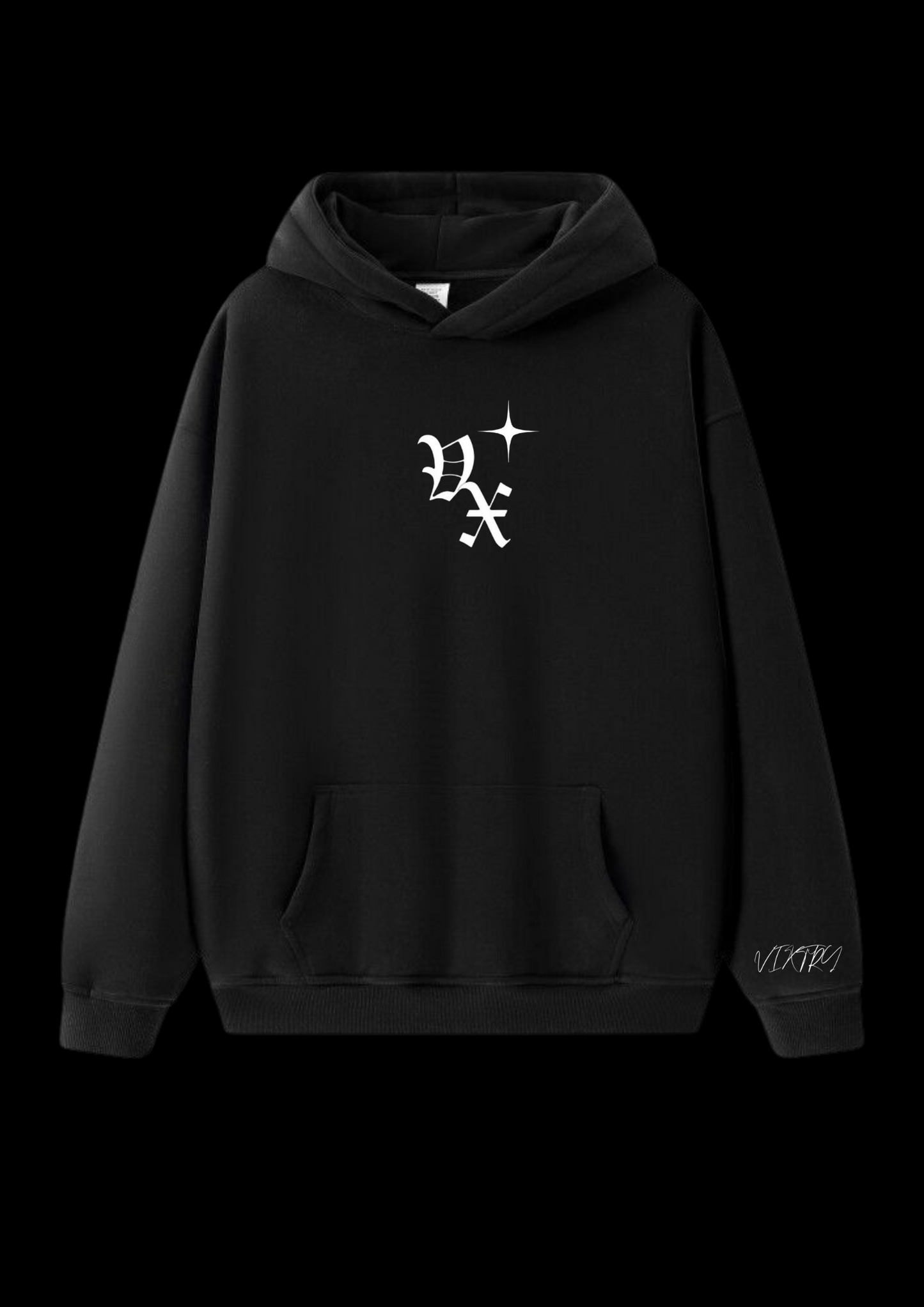 ONYX BLACK STITCHED HOODIE