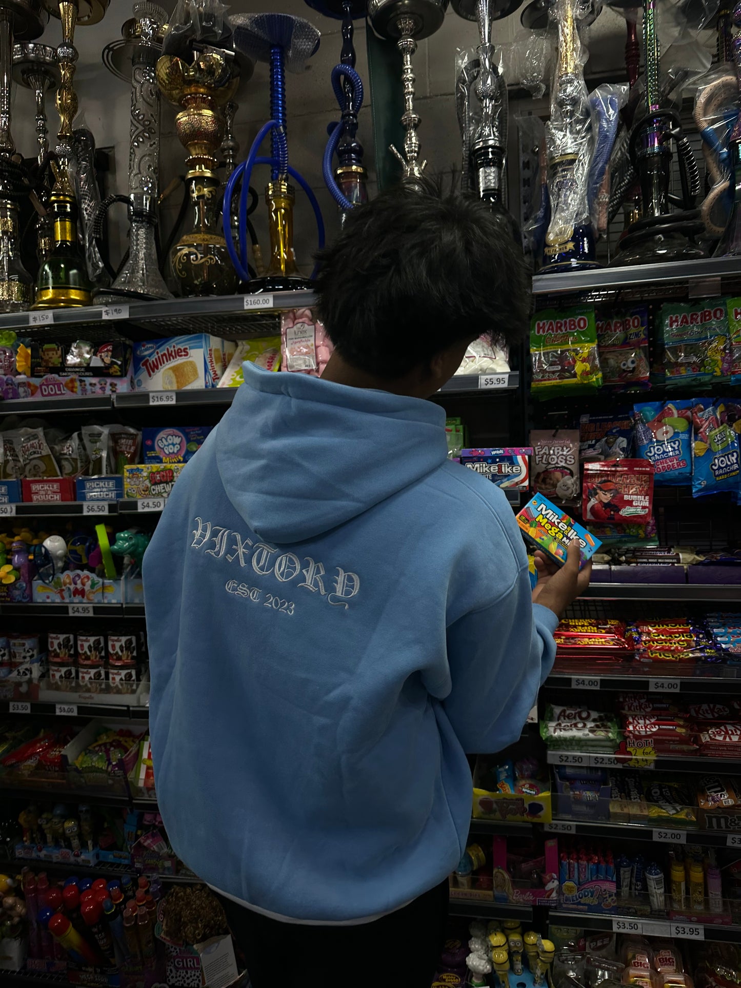 SKY BLUE STITCHED HOODIE