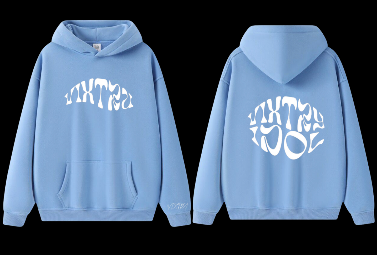 SKY BLUE PUFF PRINTED HOODIE