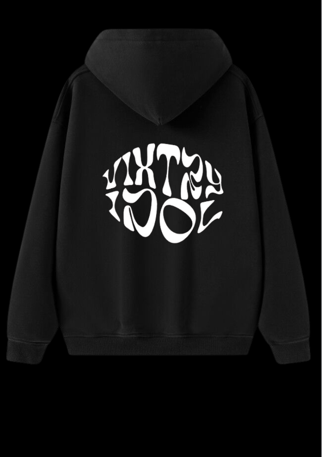 ONYX BLACK PUFF PRINTED HOODIE
