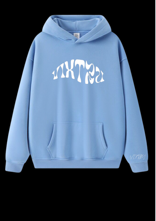 SKY BLUE PUFF PRINTED HOODIE