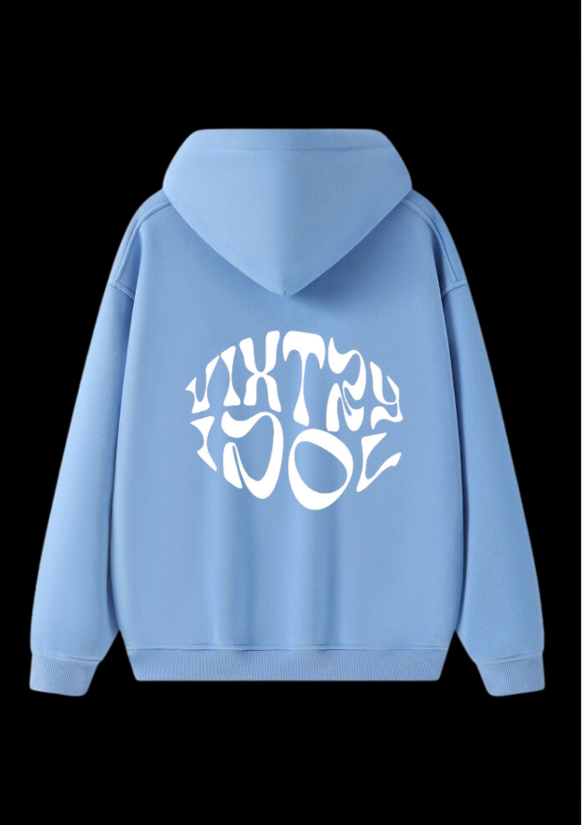 SKY BLUE PUFF PRINTED HOODIE