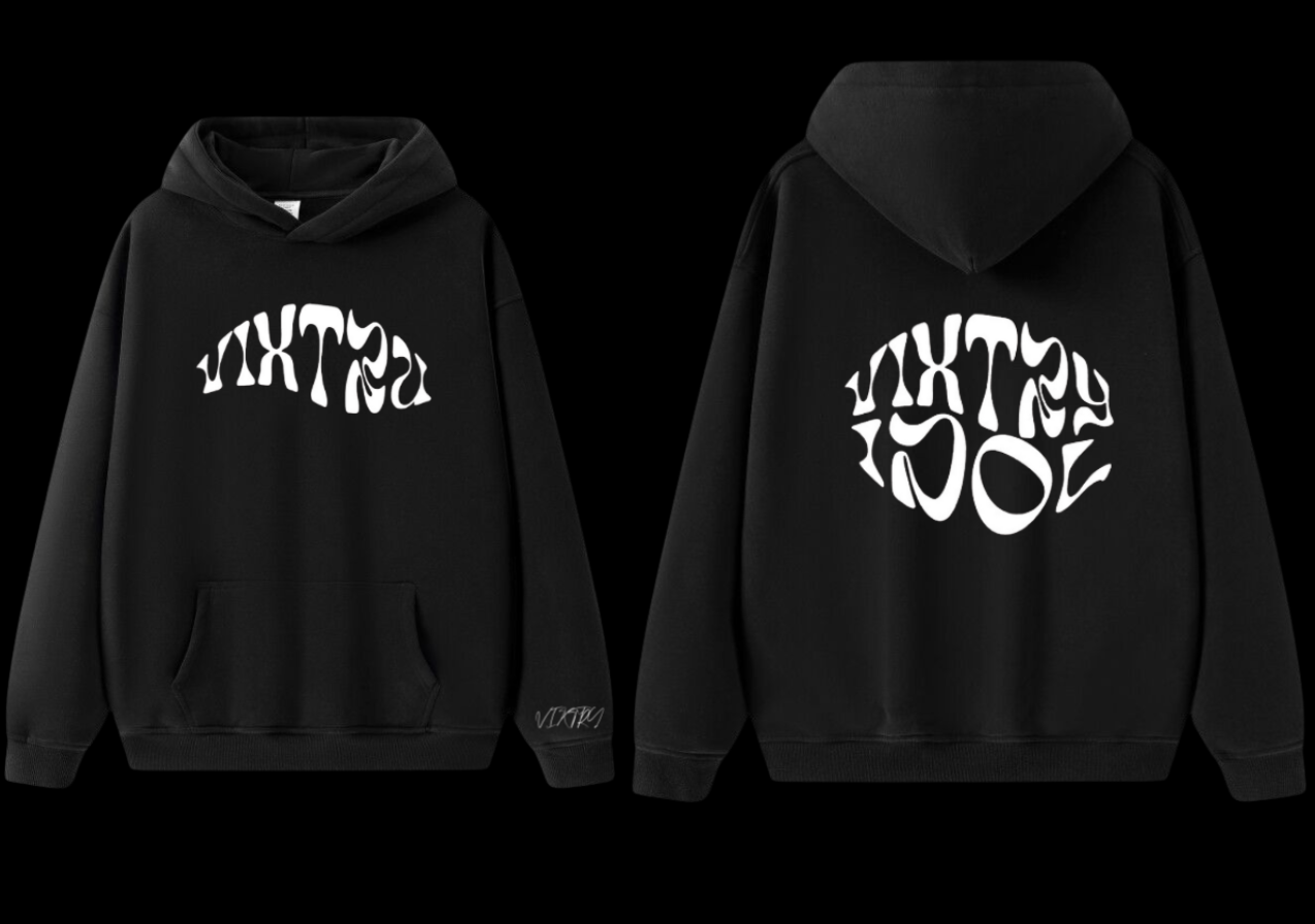 ONYX BLACK PUFF PRINTED HOODIE