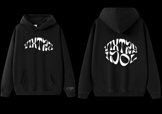 ONYX BLACK PUFF PRINTED HOODIE